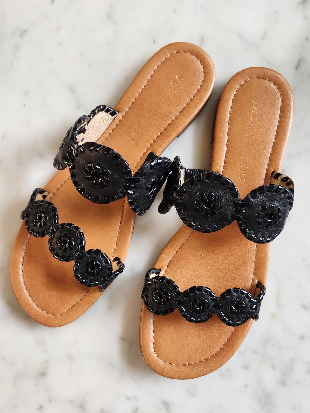 Jack Rogers Lauren Flat Slides. Sz 10